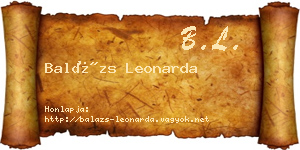 Balázs Leonarda névjegykártya