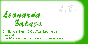 leonarda balazs business card